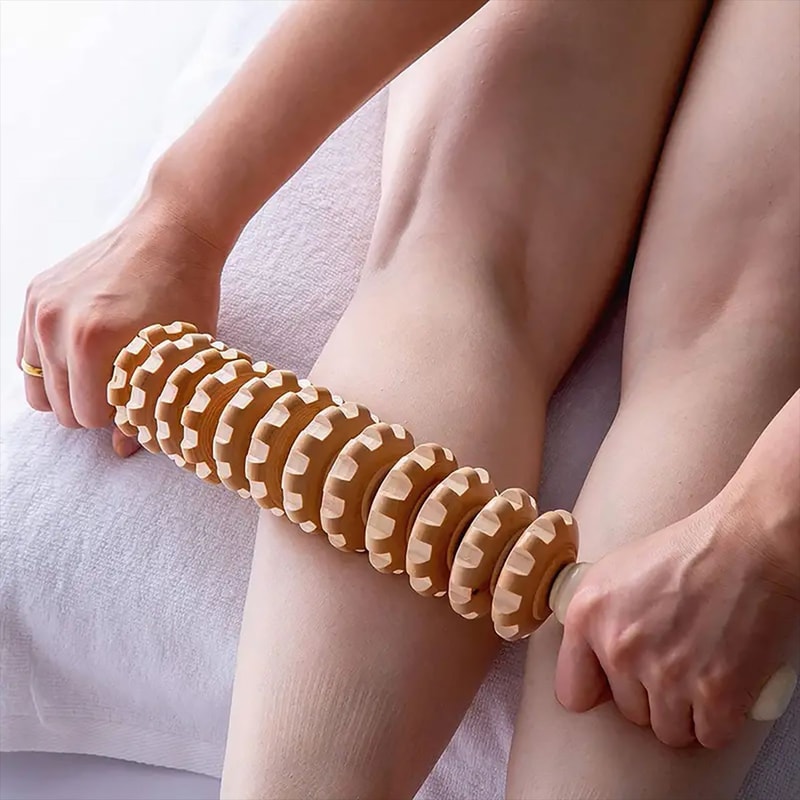 Wooden Fascia Massager With AntiSlip Handle For Relaxation And Smooth Skin 2