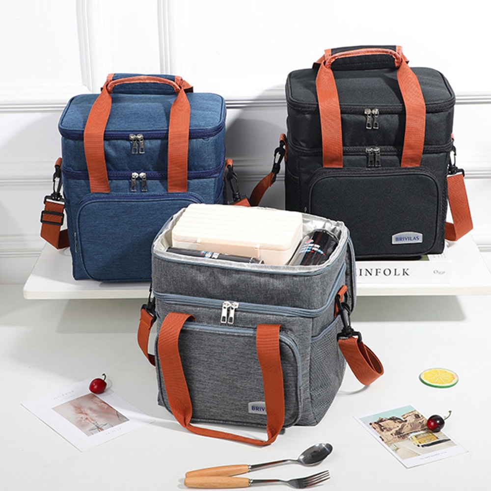 Fashionable Large Capacity Crossbody Insulated Lunch Bag – Thickened & Stylish Business Lunch Cooler