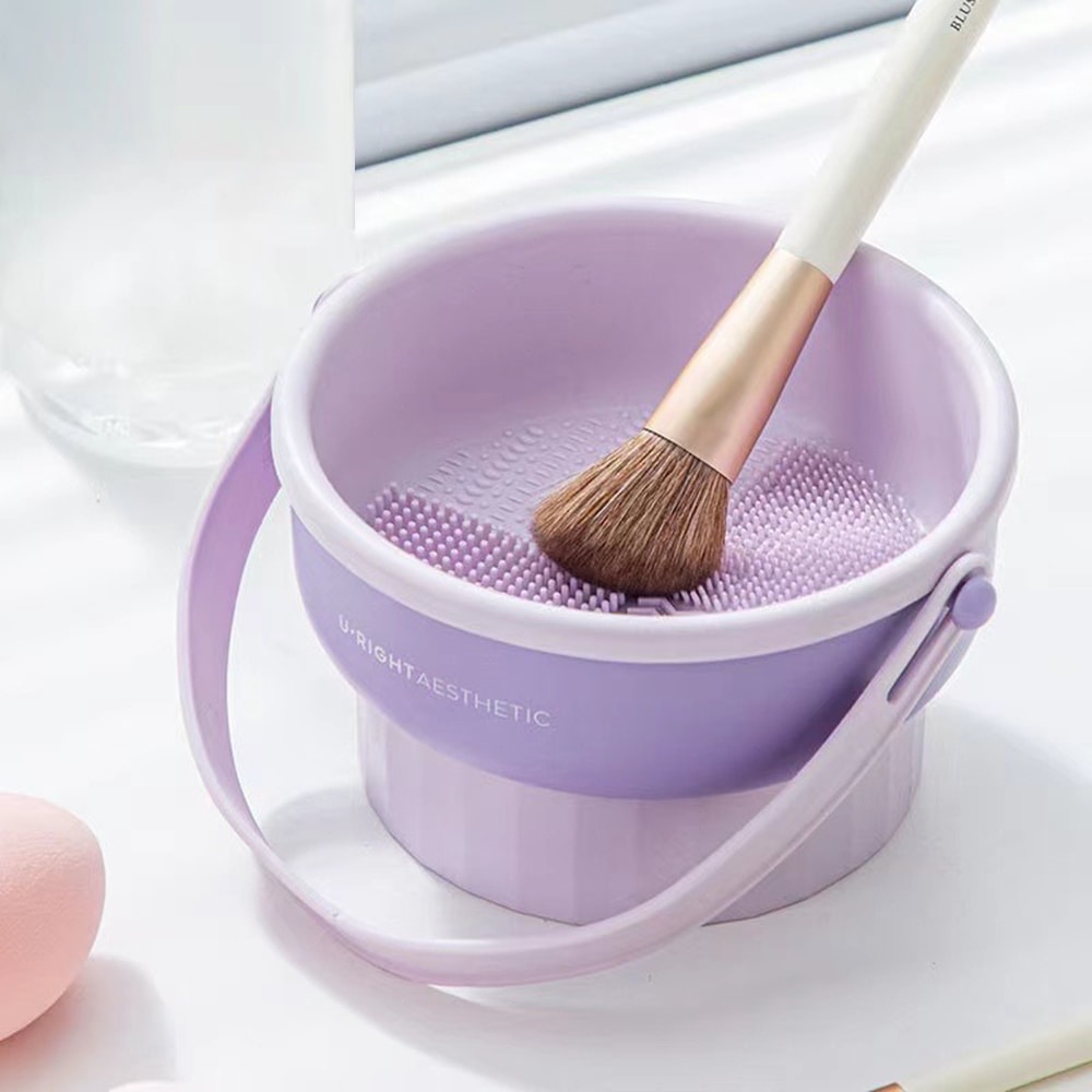 Makeup Brush Cleaning Set Silicone Drying Shelf For Brushes Powder Puffs 4