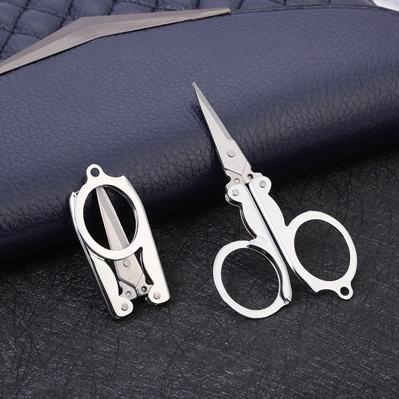 Folding Pocket Scissors Multifunctional Stainless Steel Mini Scissors For Household Thread Cutting 2