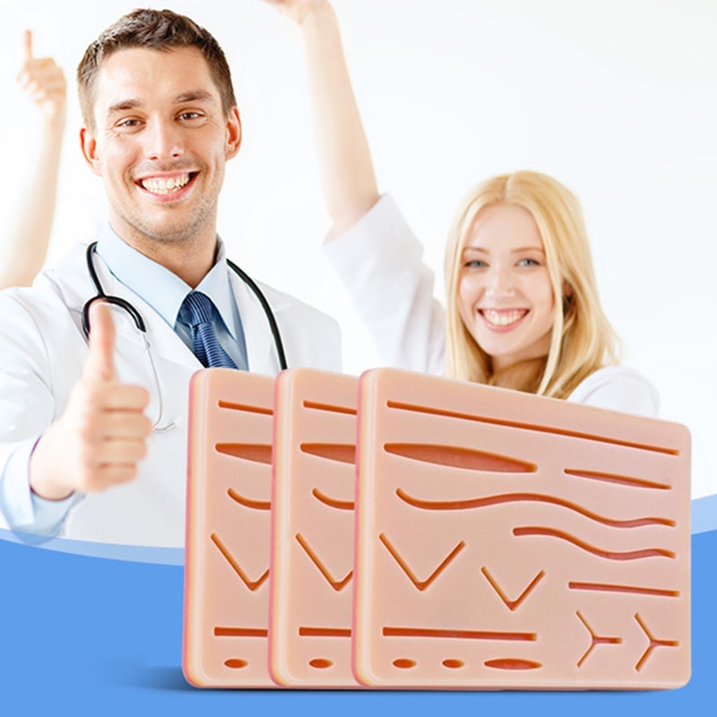 Silicone Skin Pad Suture Training Kit For Surgeon Medical Practice Traumatic Wound Simulation 0