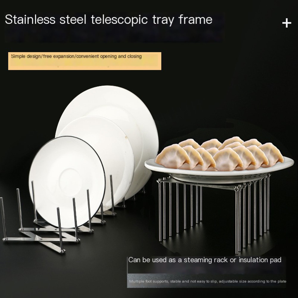 Stainless Steel Dish Rack Adjustable Kitchen Drainer Foldable Utensil Holder SpaceSaving Design 2