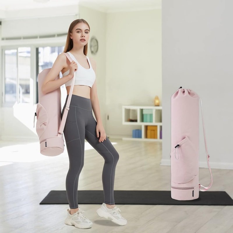 Yoga Mat Bag With Water Bottle Pocket Wet Storage MultiFunctional Carrier For Gym Pilates Fitness 1