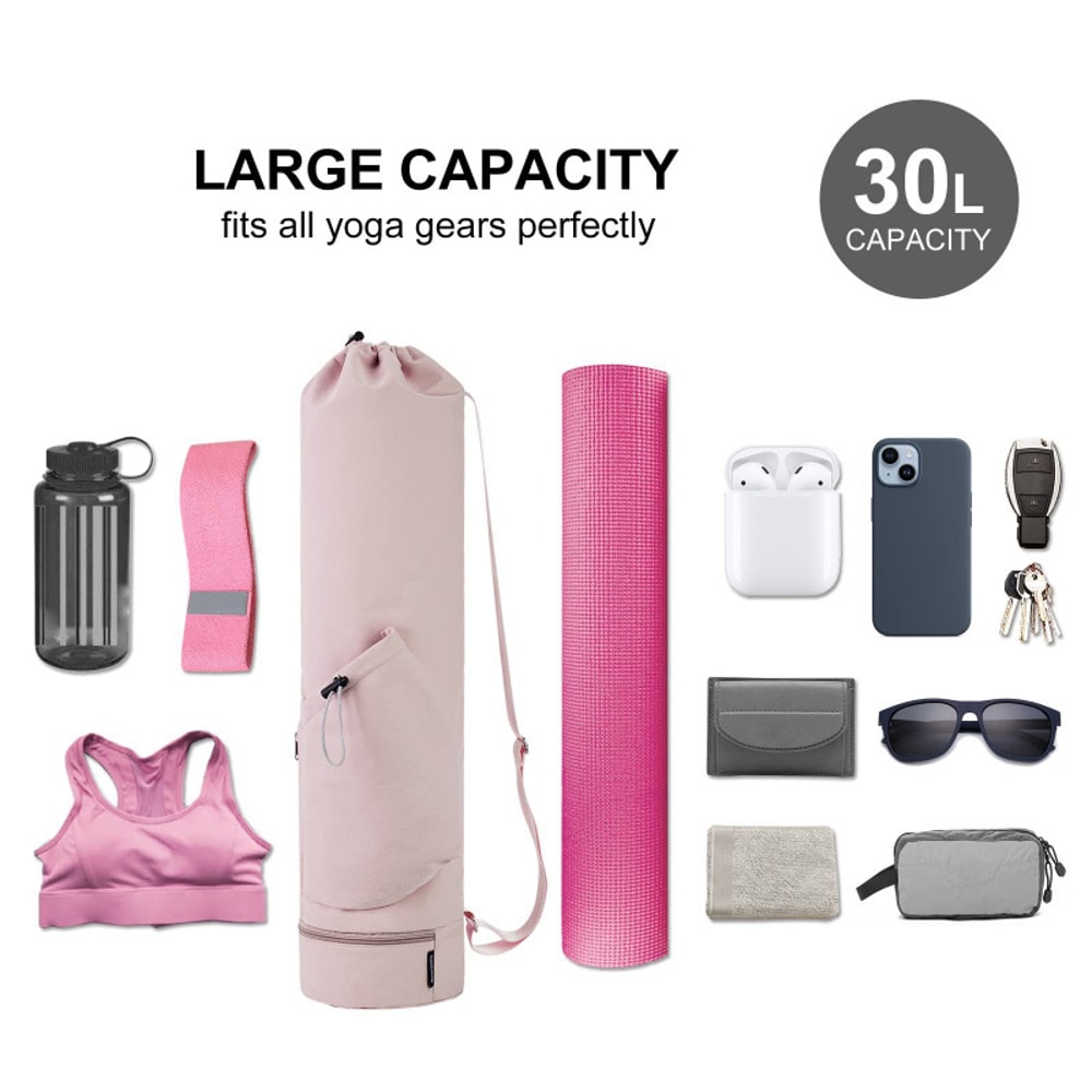 Yoga Mat Bag With Water Bottle Pocket Wet Storage MultiFunctional Carrier For Gym Pilates Fitness 3