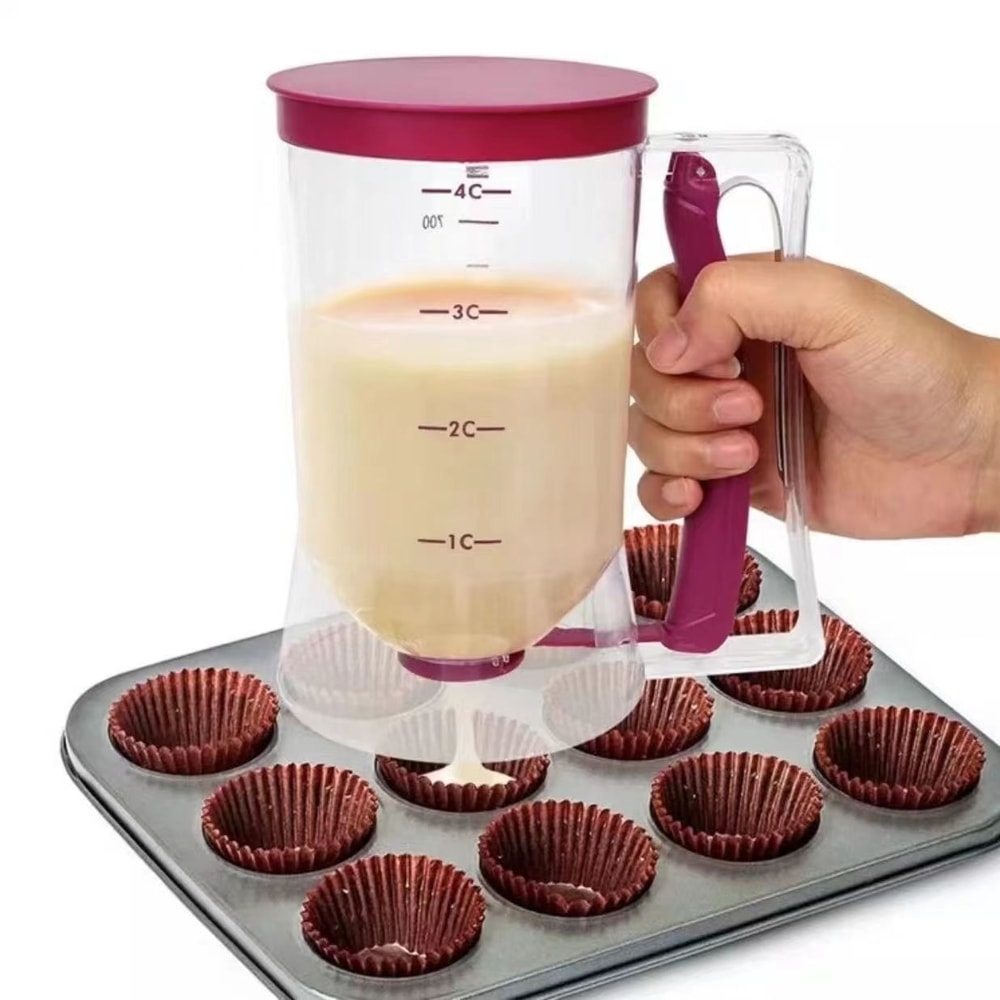 HandHeld Batter Dispenser For Pancakes Cupcakes Cakes Graduated Funnel Pastry Tool 0