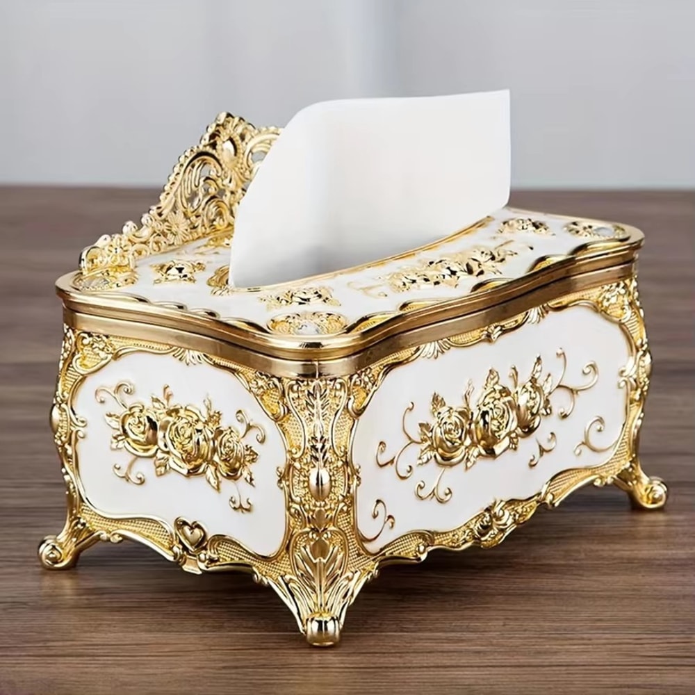 Luxury Tissue Box For Living Room Hotel Elegant Napkin Extraction Storage Box For Desktop 0