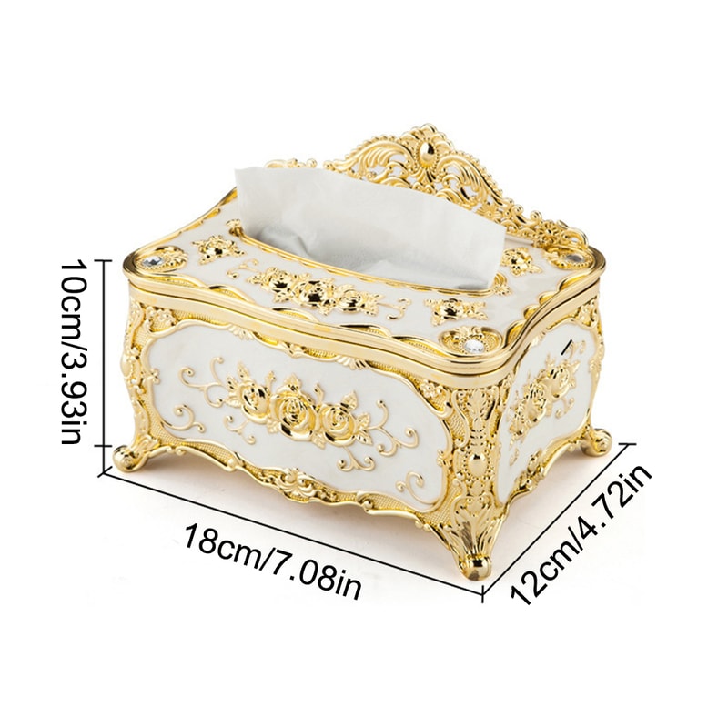 Luxury Tissue Box For Living Room Hotel Elegant Napkin Extraction Storage Box For Desktop 5