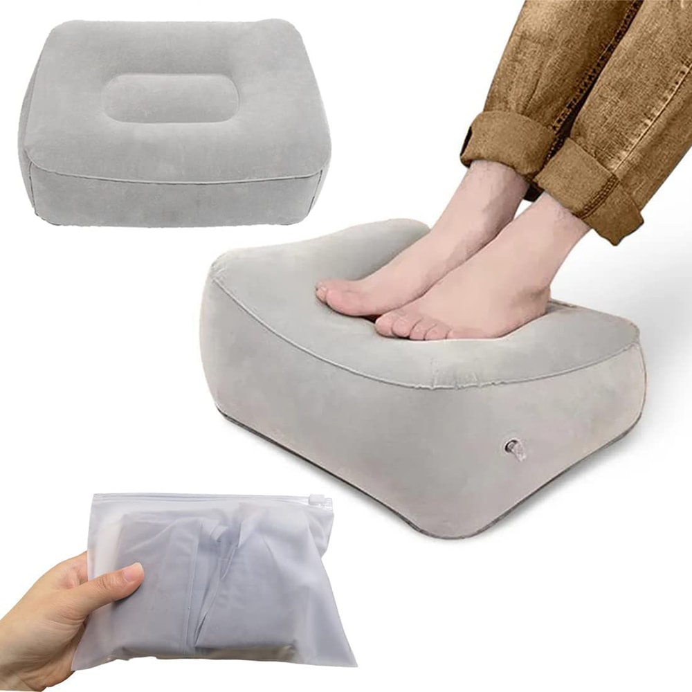 Inflatable Footrest Pillow For Travel And Office Relaxing Air Cushion For Leg Support 0