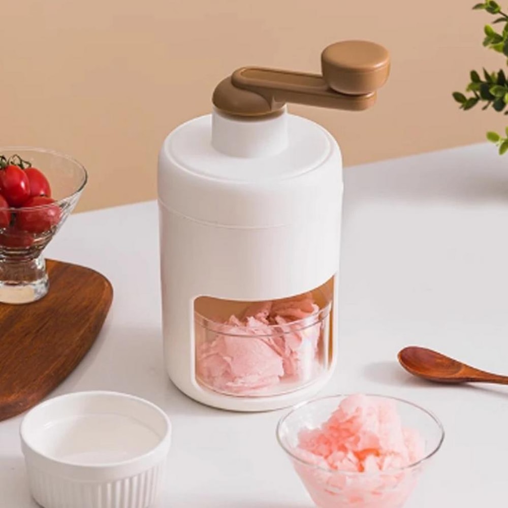 Manual Ice Shaver Machine Portable DIY Slushy Snow Cone Maker Hand Crank Stainless Steel Blade For 0