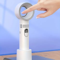 portable usb bladeless desk fan with stable base and quick cooling for home office travel