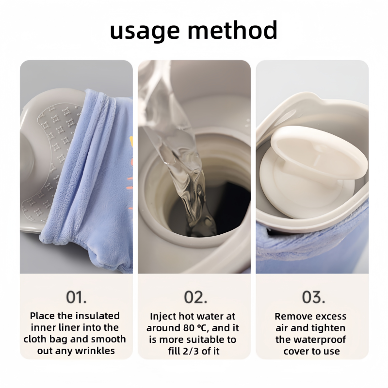 Hot Water Bottle Bag Warm Hand Belly Feet Hot Water Bag For Comfort Relaxation 4