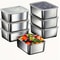 Stainless Steel Food Storage Containers Set Leakproof, Stackable Flip-Top Lids for Camping, Office, Kitchen.