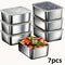 Stainless Steel Food Storage Containers Set Leakproof, Stackable Flip-Top Lids for Camping, Office, Kitchen.