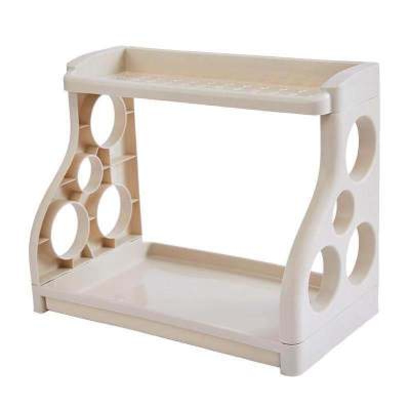 Double-Layer Kitchen Floor Shelf Multifunctional Knife Rack & Seasoning Organizer for Efficient Storage