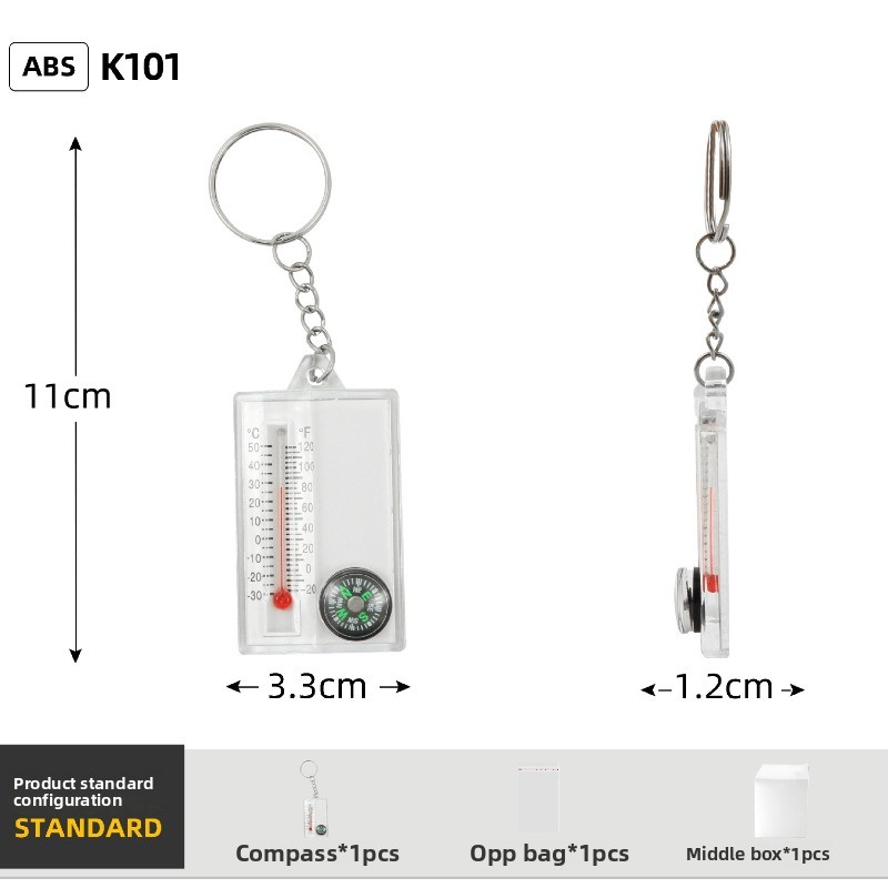 Compass And Thermometer Keychain Outdoor Survival MultiTool With Pocket Size Design For Hiking Adv 4