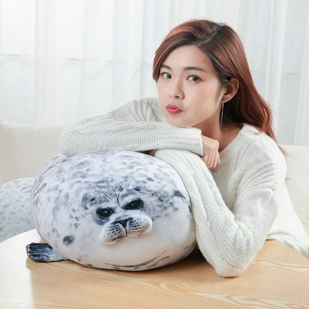 Angry Blob Seal Pillow Cute Chubby Sea Lion Plush Stuffed Toy For Kids Baby Sleeping Throw Pillow 1