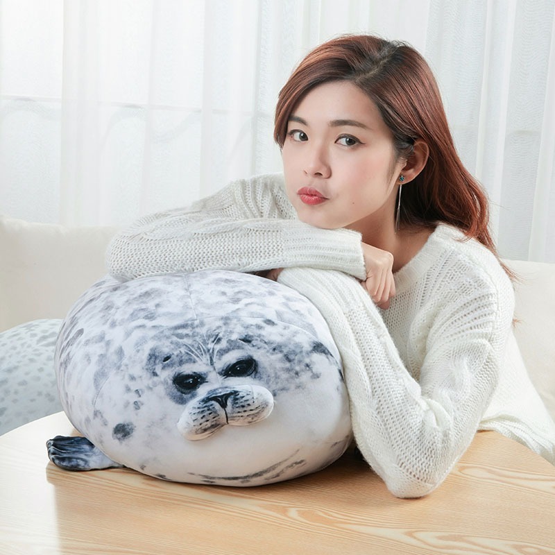Angry Blob Seal Pillow Cute Chubby Sea Lion Plush Stuffed Toy For Kids Baby Sleeping Throw Pillow 1