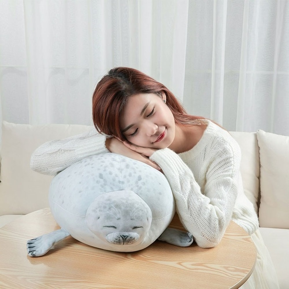 Angry Blob Seal Pillow Cute Chubby Sea Lion Plush Stuffed Toy For Kids Baby Sleeping Throw Pillow 2