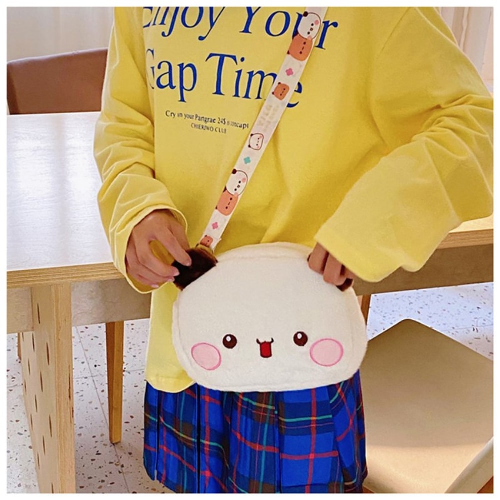 Cute Panda Bear Plush Backpack For Women Kawaii Crossbody Coin Purse Soft Plush Shoulder Bag For 3