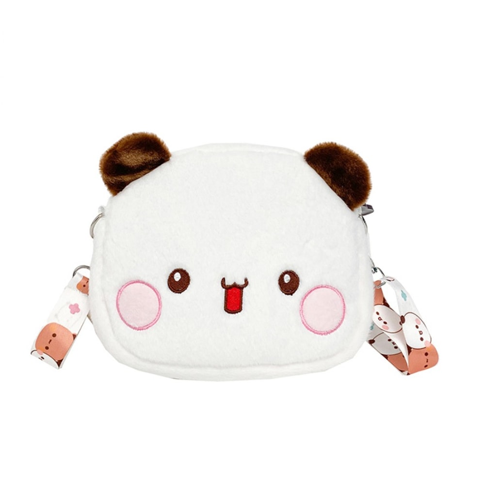 Cute Panda Bear Plush Backpack For Women Kawaii Crossbody Coin Purse Soft Plush Shoulder Bag For 4