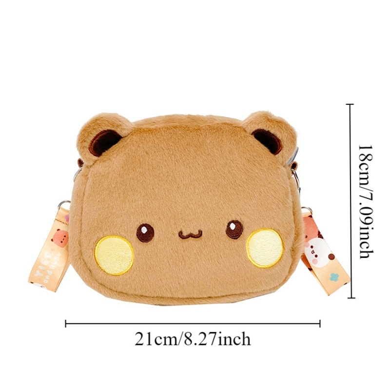 Cute Panda Bear Plush Backpack For Women Kawaii Crossbody Coin Purse Soft Plush Shoulder Bag For 5
