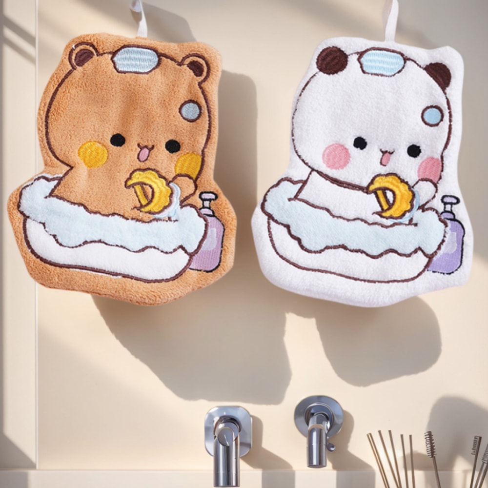 Cartoon Bubu Dudu Hand Towel Double Layered Absorbent Coral Fleece Towel For Home 2