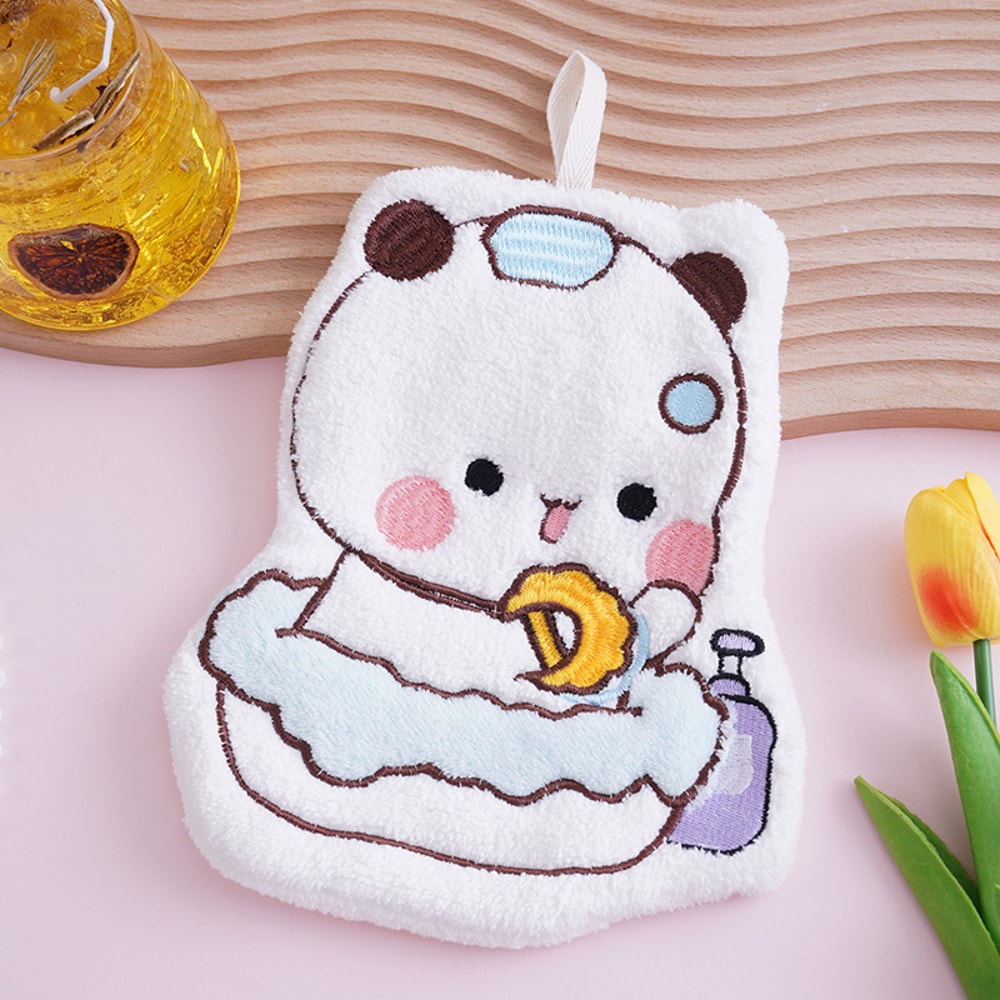 Cartoon Bubu Dudu Hand Towel Double Layered Absorbent Coral Fleece Towel For Home 6