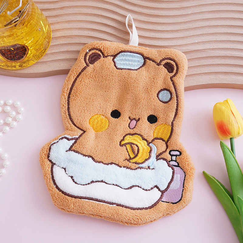 Cartoon Bubu Dudu Hand Towel Double Layered Absorbent Coral Fleece Towel For Home 7