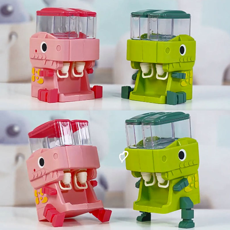 Childrens Dinosaur Dual Water Dispenser Toy Cute Pink Blue ColdWarm Water Juice Drinking Fountain 1