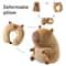 Portable Cartoon Capybara Ushaped Plush Pillow Travel Neck Support Pillow Cute Plush Throw Pillow 0