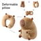 Portable Cartoon Capybara Ushaped Plush Pillow Travel Neck Support Pillow Cute Plush Throw Pillow 0