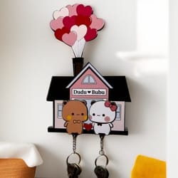 panda acrylic key holder wall organizer cute cartoon keychain hanger gift