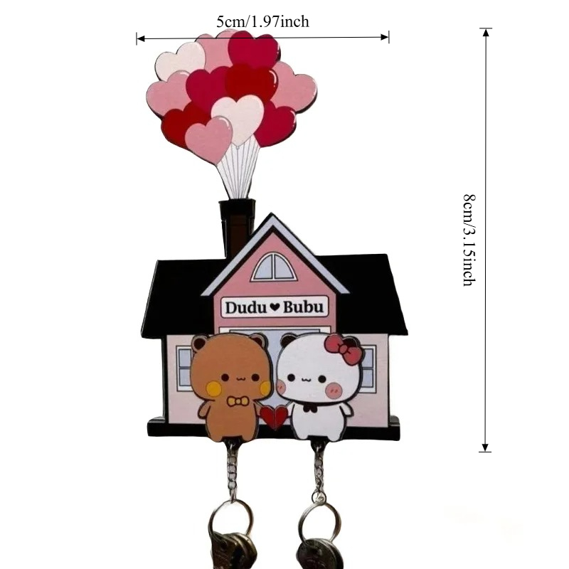 Panda Acrylic Key Holder Wall Organizer Cute Cartoon Keychain Hanger Gift 2