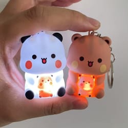 bubu dudu say "i love you" voice keychain panda bear phone ornament
