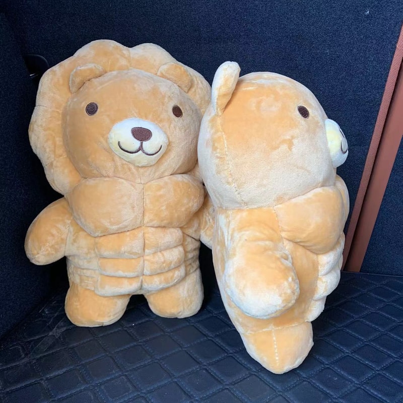 Muscle Body Bear Lion Plush Doll Cute Muscular Stuffed Animal Toy Cartoon Pillow For Boys Girlfri 1
