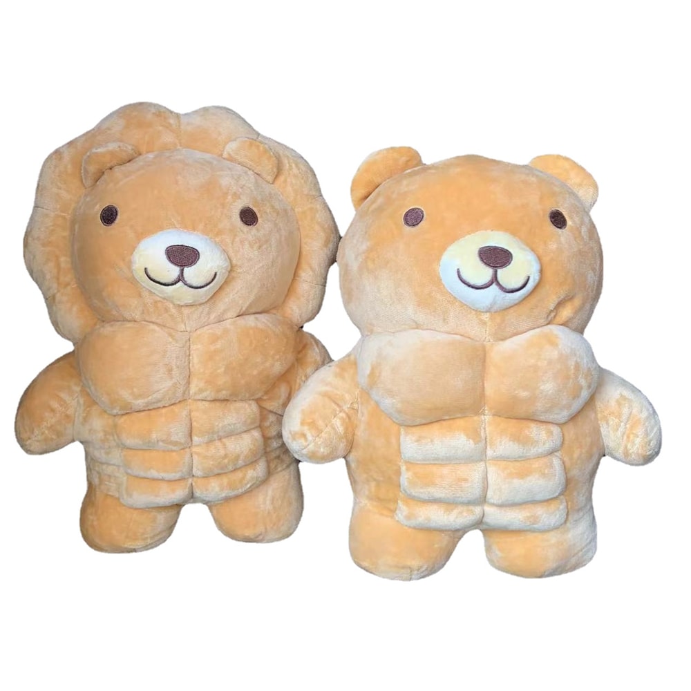 Muscle Body Bear Lion Plush Doll Cute Muscular Stuffed Animal Toy Cartoon Pillow For Boys Girlfri 2