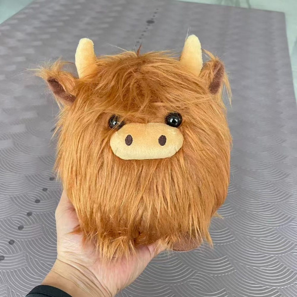 Lying Highland Cow Plush Toy Soft Stuffed Animal Doll Cute Plushie Kawaii Kids Xmas Gift 2