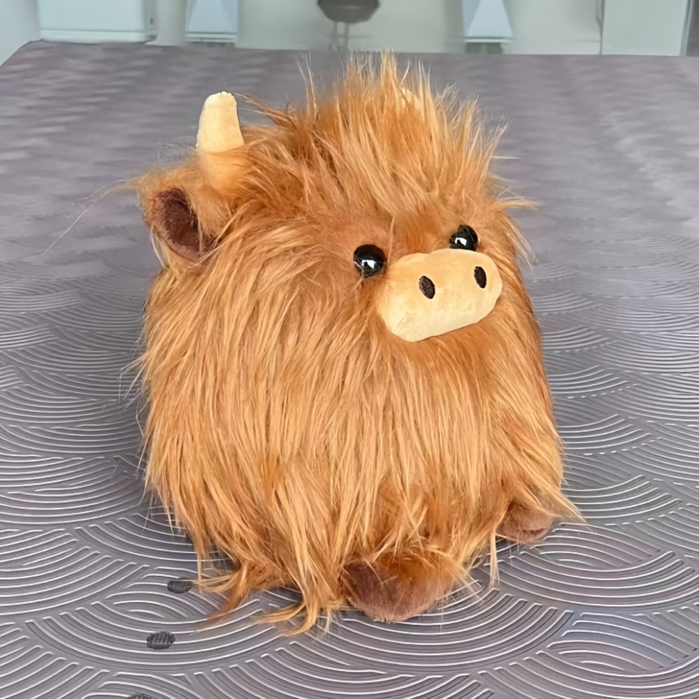 Lying Highland Cow Plush Toy Soft Stuffed Animal Doll Cute Plushie Kawaii Kids Xmas Gift 3