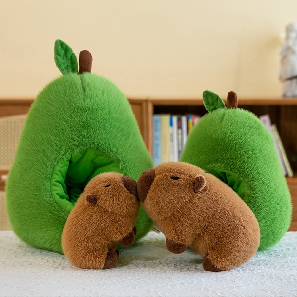 Capybara Avocado Plush Toy – Kawaii Sleeping Pillow with Creative Fruit Design for Birthdays