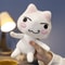 Lovely Cat Plush Toy Black White Cartoon Animal Plushie For Room Decoration Birthday Gifts 0