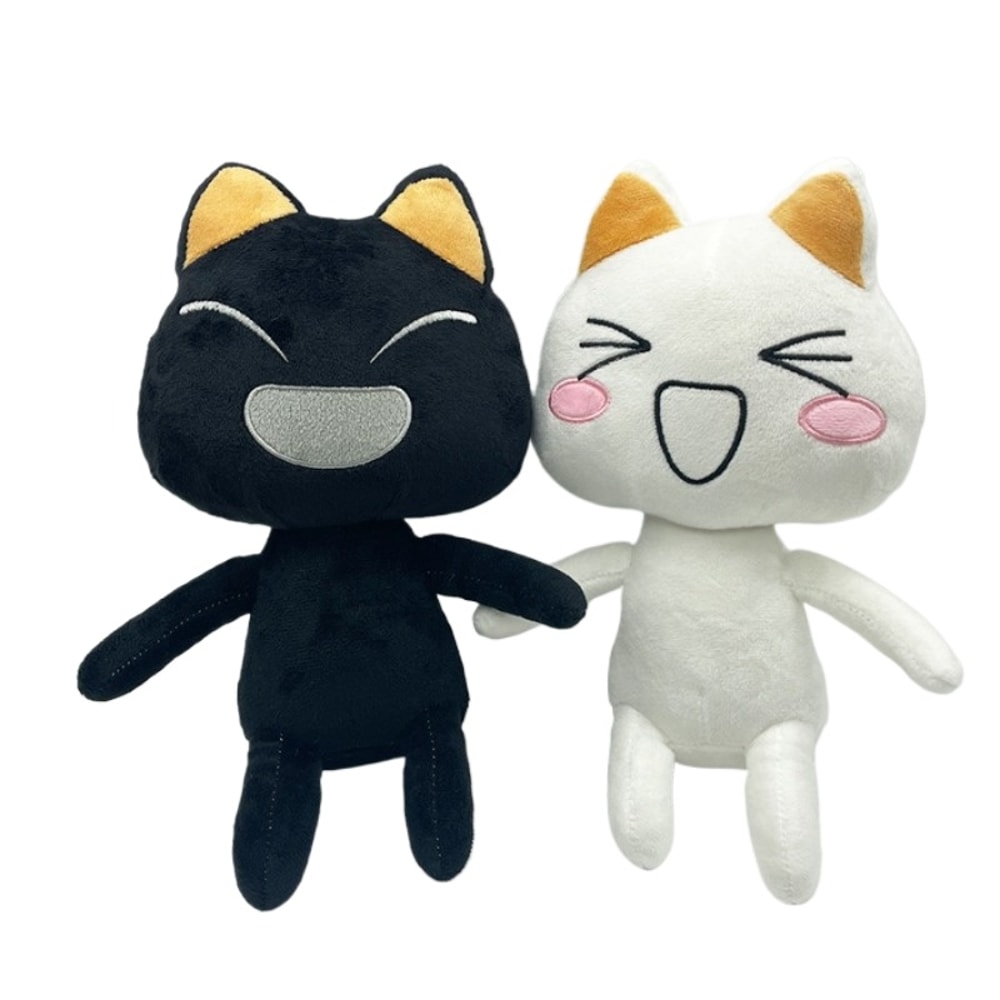 Lovely Cat Plush Toy Black White Cartoon Animal Plushie For Room Decoration Birthday Gifts 3
