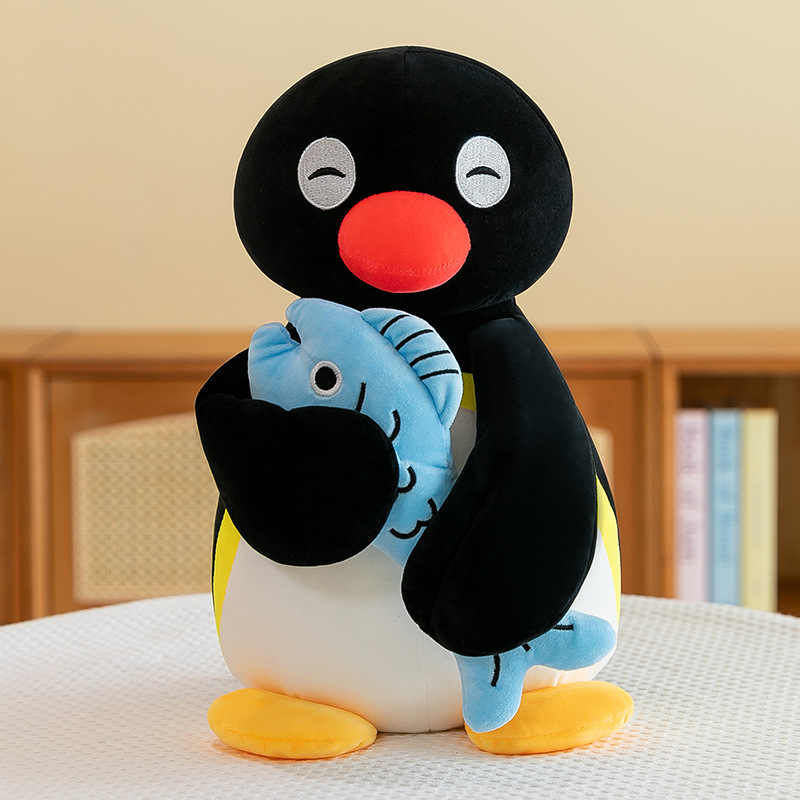 Fishhugging Penguin Plush Toy Cute Cartoon Anime Stuffed Doll For Women Perfect Birthday Gift 5