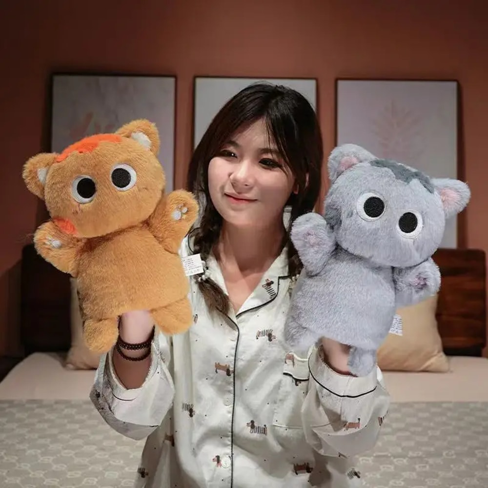 Cute Cat Hand Puppet Soft Kitty Educational Baby Toy For Kids Animel Stuffed Doll 1