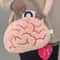 Pink Brain Plush Backpack - Creative Human Organs Stuffed Plushie Toy for Home Decor & Gift