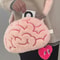 Pink Brain Plush Backpack Creative Human Organs Stuffed Plushie Toy for Home Decor & Gift