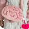Pink Brain Plush Backpack - Creative Human Organs Stuffed Plushie Toy for Home Decor & Gift