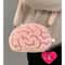 Pink Brain Plush Backpack - Creative Human Organs Stuffed Plushie Toy for Home Decor & Gift