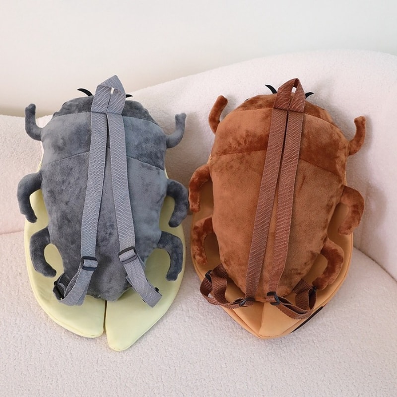 Lifelike Plush Beetle Backpack For Kids Cute Cartoon Insect School Bag Toy 2