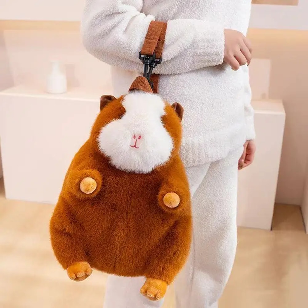 Cute Cartoon Guinea Pig Plush Backpack For Kids Adults Piggy Plushie Bag 3