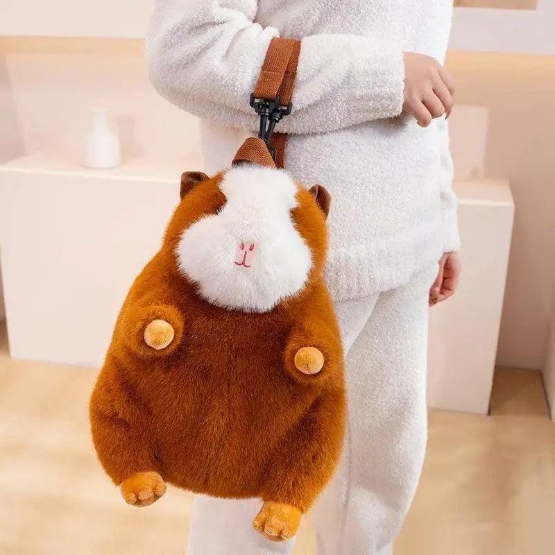 Cute Cartoon Guinea Pig Plush Backpack For Kids Adults Piggy Plushie Bag 3